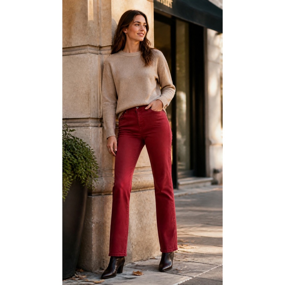 Liverpool Los Angeles Skinny Jeans Biking Red Stretch Denim Womens 14/32